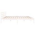 Rama łóżka, lite drewno sosnowe, 200x200 cm, białe
