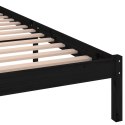 Rama łóżka, lite drewno sosnowe, 200x200 cm, czarne