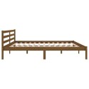 Rama łóżka, lite drewno sosnowe, 200x200 cm, miodowy brąz