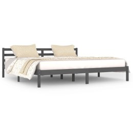 Rama łóżka, lite drewno sosnowe, 200x200 cm, szare