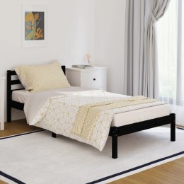 Rama łóżka, lite drewno sosnowe, 90 x 200 cm, czarna