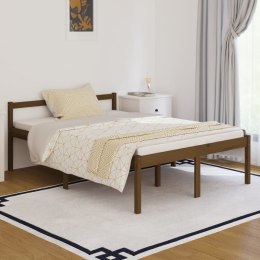 Rama łóżka, miodowy brąz, lita sosna, 135x190 cm, pojedyncza
