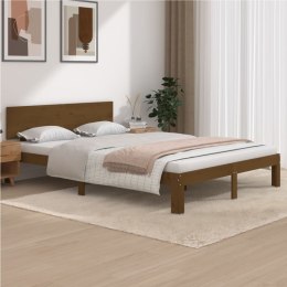 Rama łóżka, miodowy brąz, lite drewno sosnowe, 140 x 200 cm