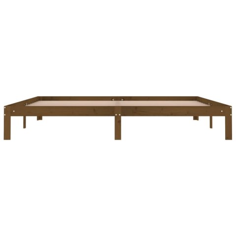 Rama łóżka, miodowy brąz, lite drewno sosnowe, 200 x 200 cm