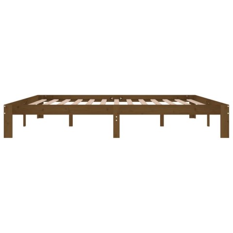 Rama łóżka, miodowy brąz, lite drewno sosnowe, 200 x 200 cm