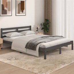 Rama łóżka z litego drewna sosnowego, 140 x 190 cm, szara