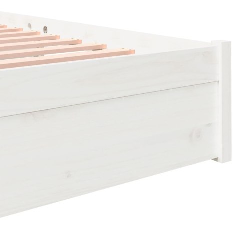 Rama łóżka, biała, lite drewno, 150x200 cm, King Size