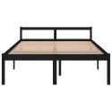 Rama łóżka, czarna, lite drewno sosnowe, 150x200 cm