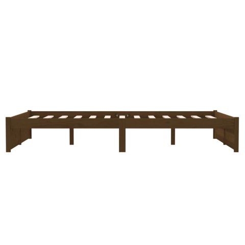 Rama łóżka, miodowy brąz, lite drewno, 120x190 cm, podwójna