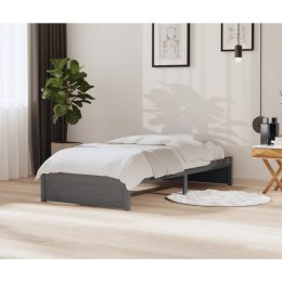 Rama łóżka, szara, lite drewno, 90 x 200 cm