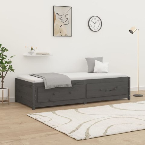 Łóżko dzienne, szare, 90x200 cm, lite drewno sosnowe