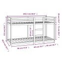 Łóżko piętrowe, 80x200 cm, lite drewno sosnowe
