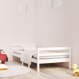 Rama łóżka, biała, 75x190 cm, lite drewno sosnowe