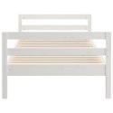Rama łóżka, biała, 90x190 cm, lite drewno sosnowe