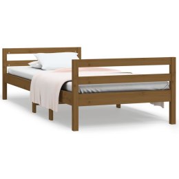 Rama łóżka, miodowy brąz, 75x190 cm, lite drewno sosnowe