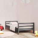 Rama łóżka, szara, 75x190 cm, lite drewno sosnowe