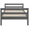 Rama łóżka, szara, 90x190 cm, lite drewno sosnowe