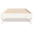 Łóżko rozsuwane, białe, 2x(100x200) cm, lite drewno sosnowe