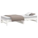 Łóżko rozsuwane, białe, 2x(100x200) cm, lite drewno sosnowe