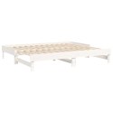 Łóżko rozsuwane, białe, 2x(80x200) cm, lite drewno sosnowe