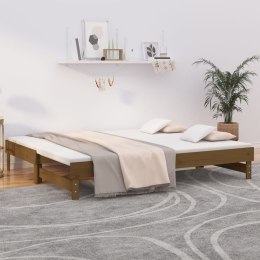 Łóżko rozsuwane, miodowy brąz, 2x(80x200) cm, drewno sosnowe