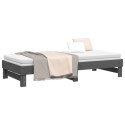 Łóżko rozsuwane, szare, 2x(100x200) cm, lite drewno sosnowe
