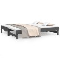 Łóżko rozsuwane, szare, 2x(80x200) cm, lite drewno sosnowe