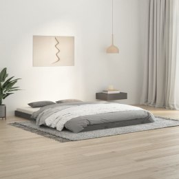 Rama łóżka, szara, 135x190 cm, lite drewno sosnowe, podwójna