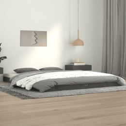 Rama łóżka, szara, 140 x 190 cm, lite drewno sosnowe