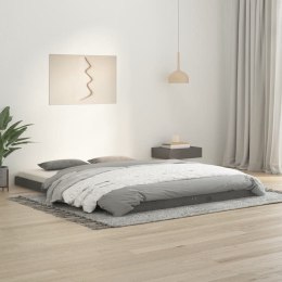 Rama łóżka, szara, 150x200 cm, lite drewno sosnowe, King Size