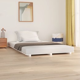 Rama łóżka, biała, 135x190 cm, lite drewno sosnowe