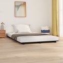 Rama łóżka, czarna, 135x190 cm, lite drewno sosnowe