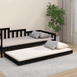 Rama łóżka, czarna, 75x190 cm, lite drewno sosnowe
