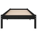 Rama łóżka, czarna, lite drewno, 90x190 cm, pojedyncza