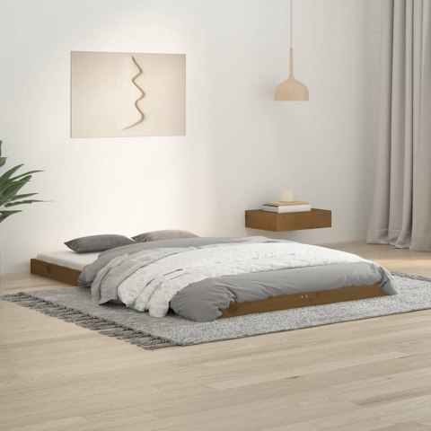Rama łóżka, miodowy brąz, 120x190 cm, lita sosna, podwójna