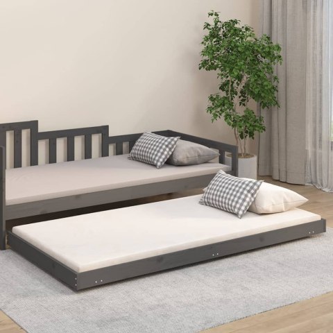 Rama łóżka, szara, 80x200 cm, lite drewno sosnowe