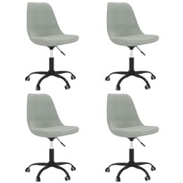 Obrotowe krzesła stołowe, 4 szt., jasnoszare, obite tkaniną