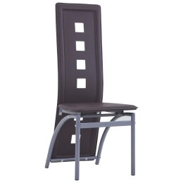 Krzesła stołowe, 2 szt., brązowe, obite sztuczną skórą