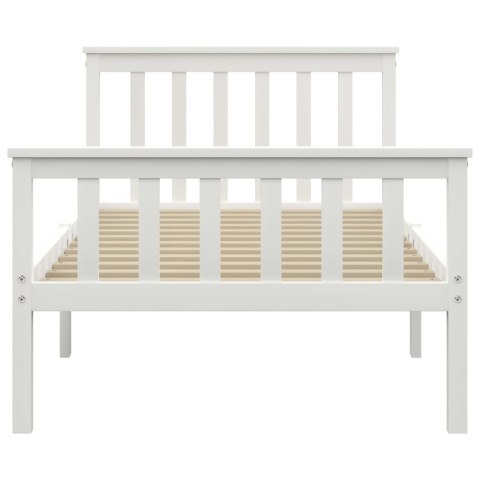 Rama łóżka, biała, lite drewno sosnowe, 100 x 200 cm