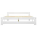 Rama łóżka, biała, lite drewno sosnowe, 180 x 200 cm