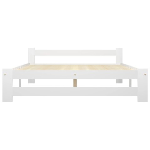 Rama łóżka, biała, lite drewno sosnowe, 180 x 200 cm