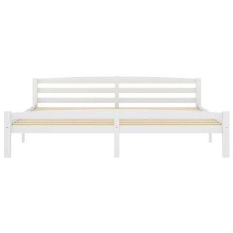 Rama łóżka, biała, lite drewno sosnowe, 180 x 200 cm