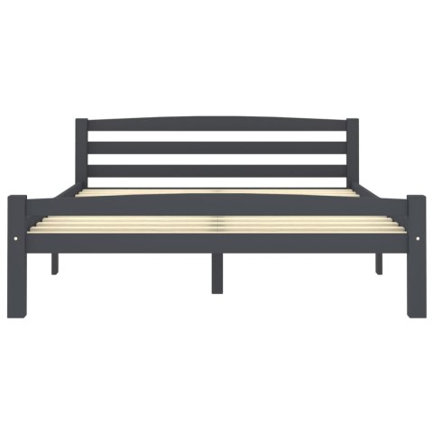 Rama łóżka, ciemnoszara, lite drewno sosnowe, 140 x 200 cm