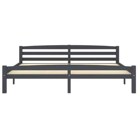 Rama łóżka, ciemnoszara, lite drewno sosnowe, 200 x 200 cm