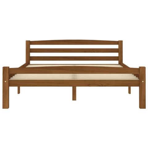 Rama łóżka, miodowy brąz, lite drewno sosnowe, 140 x 200 cm