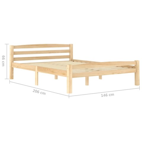 Rama łóżka z litego drewna sosnowego, 140 x 200 cm