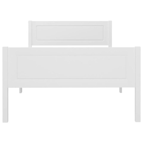 Rama łóżka z litego drewna sosnowego, biała, 100 x 200 cm