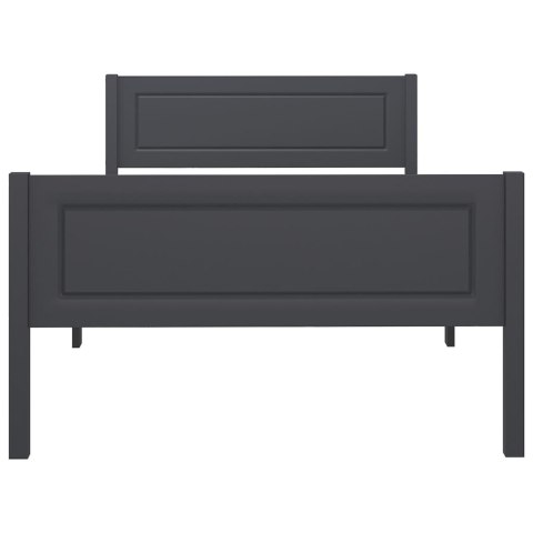 Rama łóżka z litego drewna sosnowego, szara, 100 x 200 cm