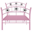 Rama łóżka z motywem piłki nożnej, różowa, metalowa, 90x200 cm