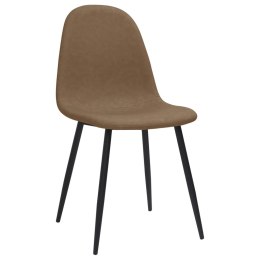 Krzesła stołowe, 4 szt., 45x54,5x87 cm, ciemnobrązowe, ekoskóra